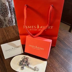 Retired James Avery 1 3/4 “ La Primavera Cross with JA 23” SS chain